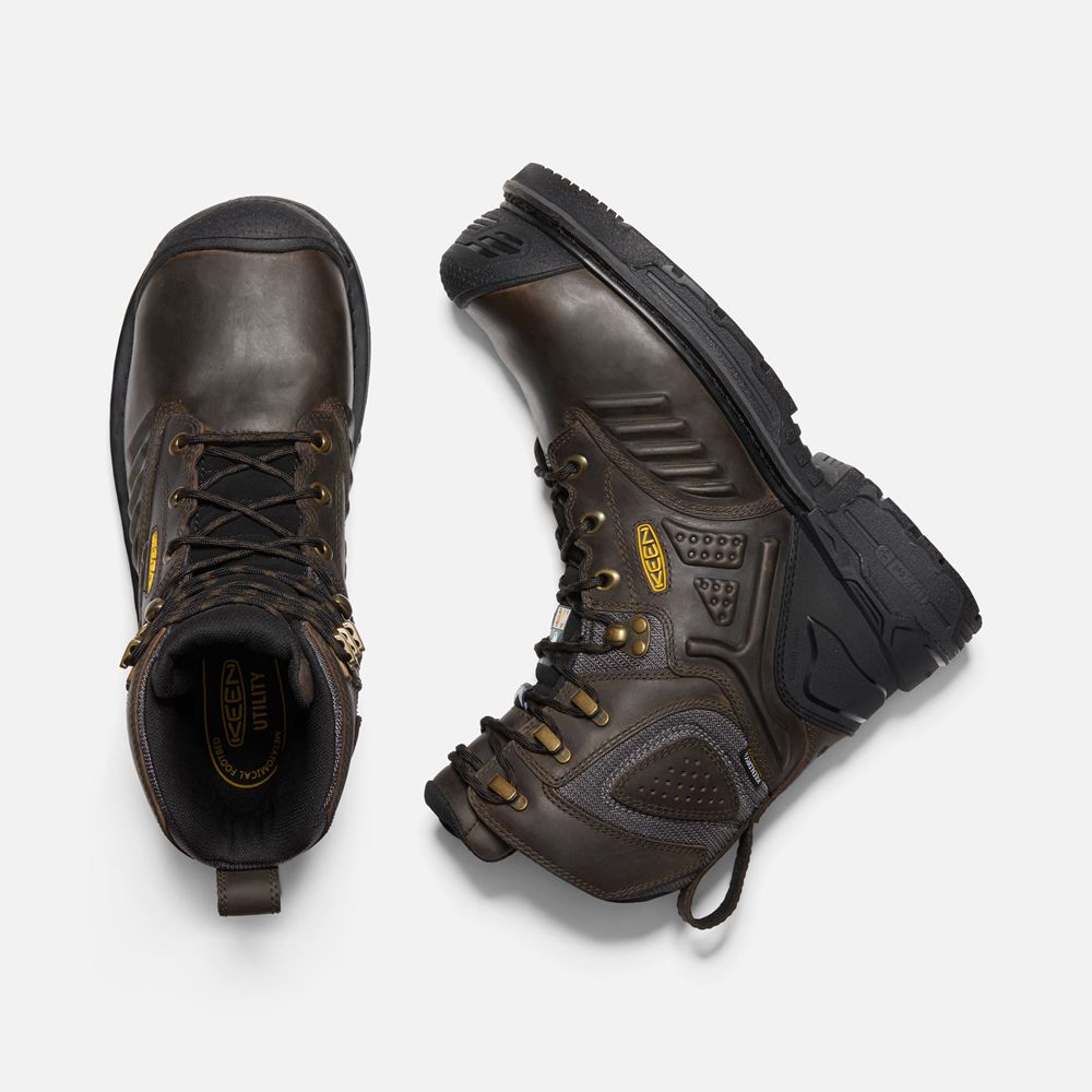 Keen Trekking Bot Erkek Siyah Kahverengi - Csa Philadelphia 8\" Internal Met Waterproof (Carbon-Fiber